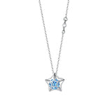 925 Silver Openwork Star Zircon Pendant Necklace