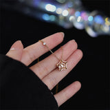 925 Silver Openwork Star Zircon Pendant Necklace