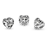 925 Silver Openwork Flower Mommy Heart Charm Bead for Bracelet DIY