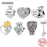 Women's silver plated Heart Shape Charm with Cubic Zirconia