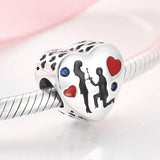 Women's silver plated Heart Shape Charm with Cubic Zirconia
