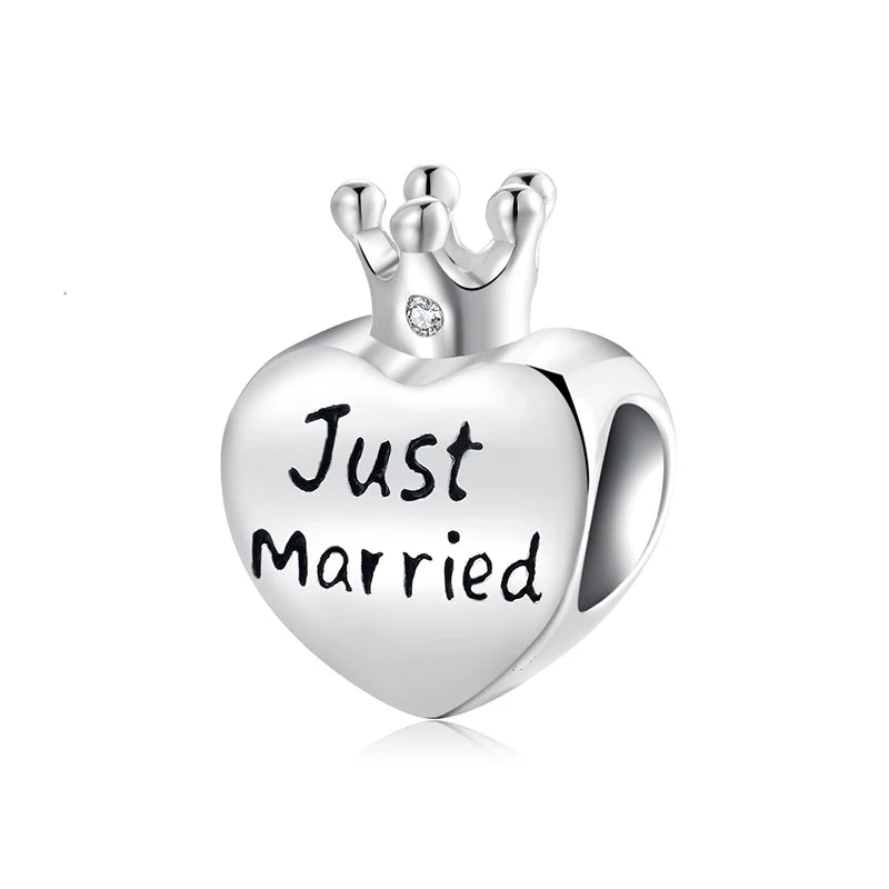 Women's silver plated Heart Shape Charm with Cubic Zirconia