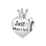 Women's silver plated Heart Shape Charm with Cubic Zirconia