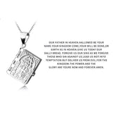 925 Silver Lord's Prayer Bible Pendant Necklace