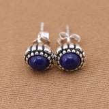 925 Silver January Garnet Stud Earrings