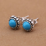 925 Silver January Garnet Stud Earrings