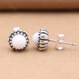 925 Silver January Garnet Stud Earrings