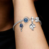 925 Silver Bracelet Travel Theme Pendant Sparkle Light Gift