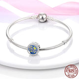 925 Silver Sea Whale CZ Charm Beads Fit Bracelet DIY