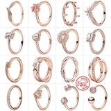 925 Sterling Silver Crown Pav? Multi-Layer Sparkling Rose Ring