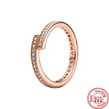 925 Sterling Silver Crown Pav? Multi-Layer Sparkling Rose Ring