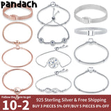 925 Silver Rose Charm Beads Bracelet Women Fine Jewelry
