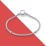 925 Sterling Silver Rose Charm Beads Bracelet For Women