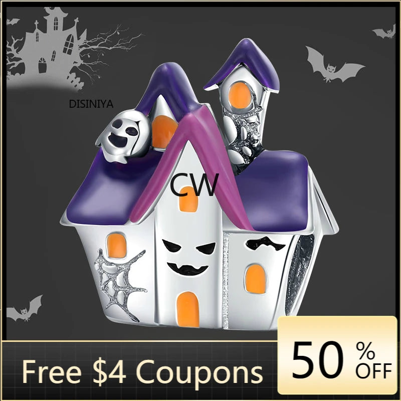 925 Sterling Silver Halloween Christmas Beads Bracelet DIY Accessories