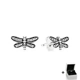 925 Silver Hoop Heart Earrings with Zircon Charms