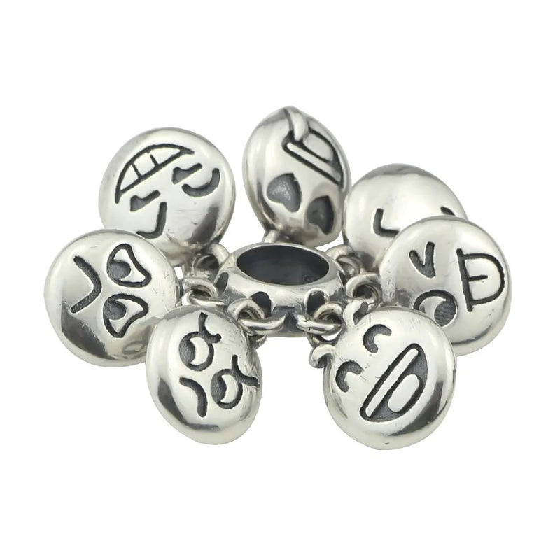 925 Silver Crying Smiling Spacer Beads for Making