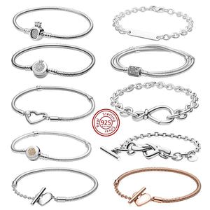 925 Silver T-Bar Double Wrap Bracelet DIY Jewelry