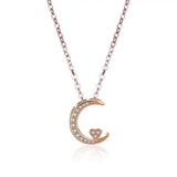 925 Silver Necklace Zircon Inlay Star Heart Month Love Necklace