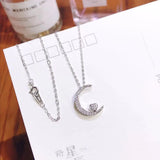 925 Silver Necklace Zircon Inlay Star Heart Month Love Necklace