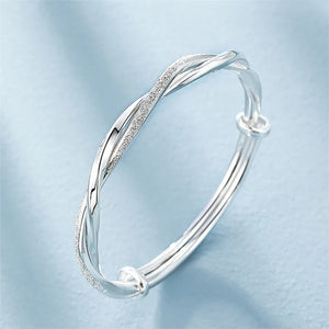 925 Silver Weave Bracelet for Women Engagement Jewelry