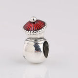 925 Sterling Silver Snowman and Santa Hat Charm Bead