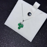 925 Silver Women Chalcedony Zircon Grape Bunch Pendant Necklace