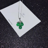 925 Silver Women Chalcedony Zircon Grape Bunch Pendant Necklace