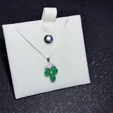 925 Silver Women Chalcedony Zircon Grape Bunch Pendant Necklace