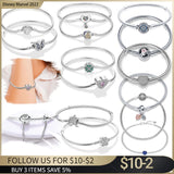 925 Silver Bracelet Love Heart Flower Evil Eye Beaded Fit 925 Charm Jewelry