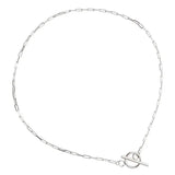 925 Silver Ot Button Choker Necklace Women Lady Jewelry