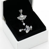 925 Silver Dancer Dress CZ Earrings Romantic Love Jewelry