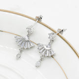 925 Silver Dancer Dress CZ Earrings Romantic Love Jewelry