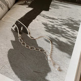 925 Silver Oval Ball Bead Necklace Fashionable Choker for Girls