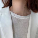 925 Silver Oval Ball Bead Necklace Fashionable Choker for Girls