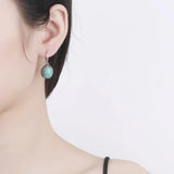 925 Silver Moonstone Hoop Earrings Turquoise Labradorite Ear Jewelry