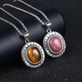 925 Silver Tiger Eye Pendant Necklace for Women
