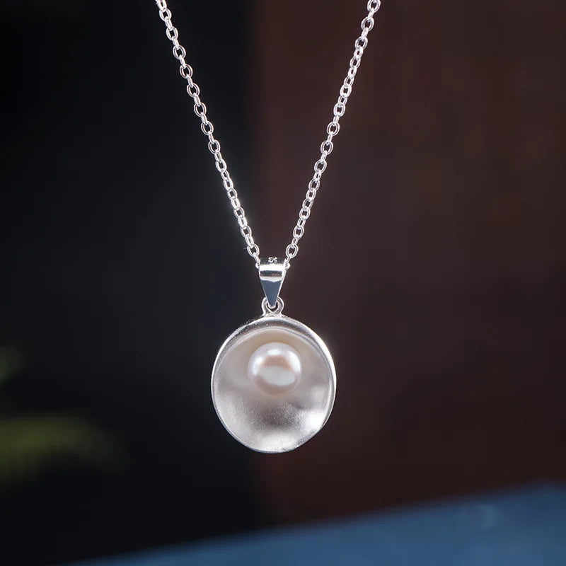 925 Silver Pearl Necklace for Women, Elegant Gift for Birthday