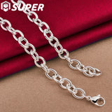 925 Silver Oval Photo Frame Pendant Necklace 18" Chain