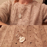 925 Silver Oval Round Photo Frame Pendant Necklace with 18 Inch Chain