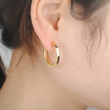 925 Silver Oversize Circle Hoop Earrings Crystal Round Earring Brincos