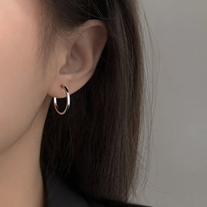 925 Silver Oversize Circle Hoop Earrings Crystal Round Earring Brincos