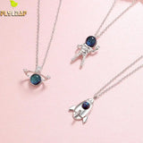 925 Silver Paceman Planet Necklace Women Lady Student Girl Fine Jewelry