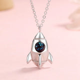 925 Silver Paceman Planet Necklace Women Lady Student Girl Fine Jewelry