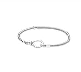 925 Silver Pan Bracelet Heart Shaped Mother Women Jewelry