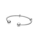 925 Silver Pan Bracelet Rose Moments Snake Chain Style Bangle