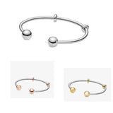 925 Silver Pan Bracelet Snake Chain Bangle