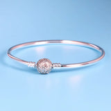 925 Sterling Silver Pan Bracelet Round Buckle Snake Chain Basic Bracelet
