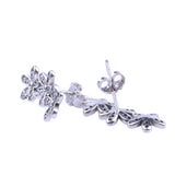 925 Silver Daisy Cluster Crystal Stud Earrings Wedding Gift