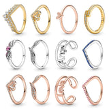 925 Silver Heart Ring Love Angel Open Ring Timeless Wish Tiara Ring