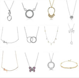 925 Silver Pan Necklace Signature Spinning Hearts Clasp Necklace